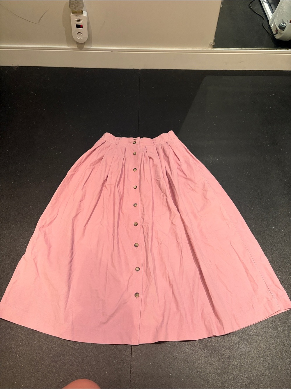 Vintage Eddie Bauer Pink Button-Front Maxi Skirt